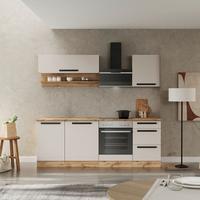 Küchenleerblock Aveiro o. Geräte Kaschmir - Kaschmir/Eiche Wotan, Trend, Holzwerkstoff/Metall (220cm) - Held