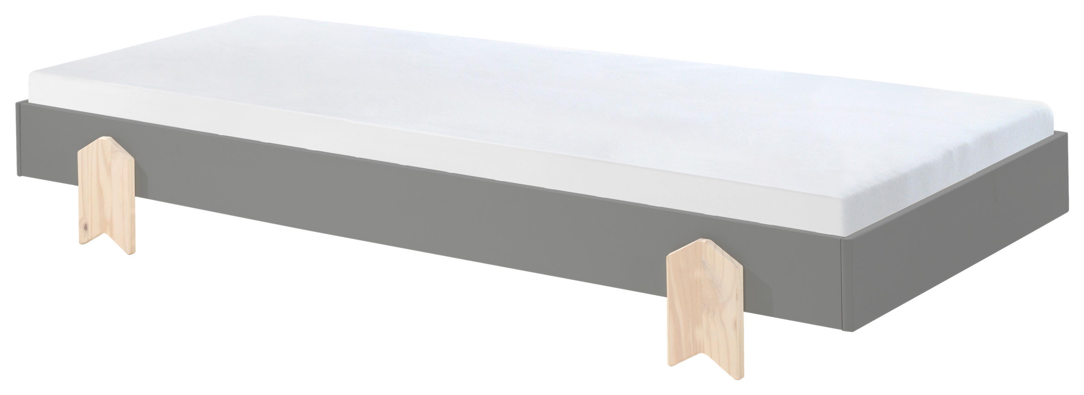 Kinder-/Juniorbett Modulo ca. 90x200 cm Grau - Grau/Kieferfarben, MODERN, Holz/Holzwerkstoff (90/200cm) - MID.YOU