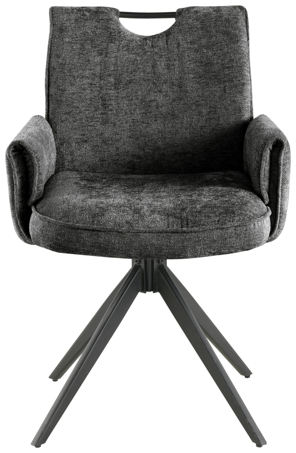 KRZESŁO Z PODŁOKIETNIKAMI DIEGO - ciemnoszary/czarny, Lifestyle, metal/drewno (64/90/63cm) - MID.YOU