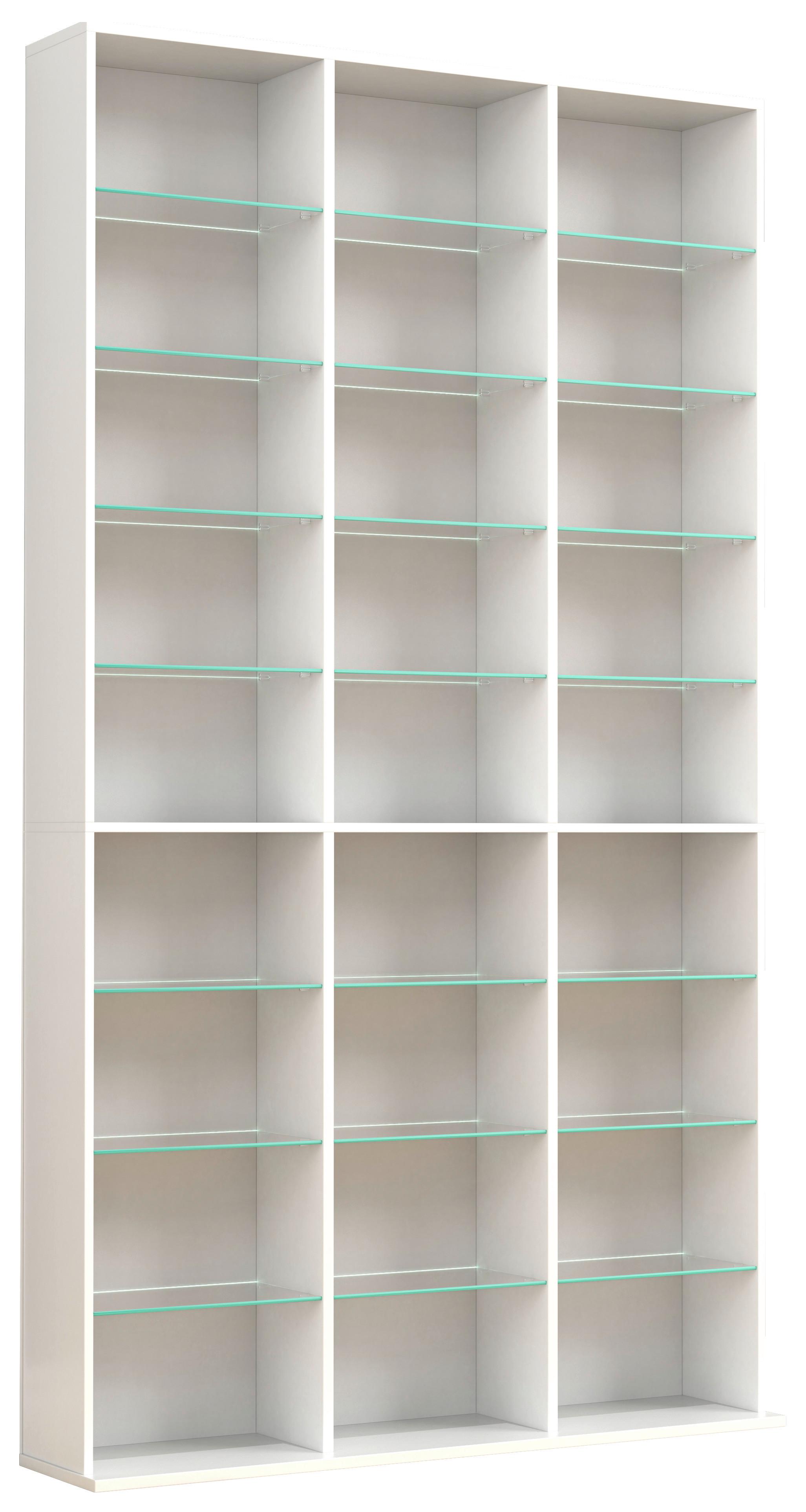 REGAL ZILAS XL - Weiss, Design, Glas/Holzwerkstoff (102/181/23cm) - MID.YOU