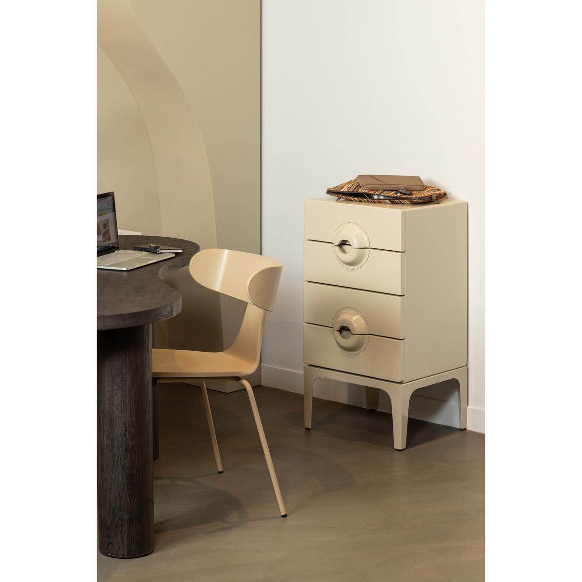 Stuhl-Set Form Sandfarben B: 50 cm - Sandfarben, Design, Holz/Metall (50/77,5/52cm) - Livetastic