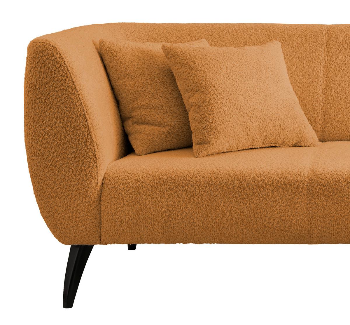 Wohnlandschaft Colori Goldfarben Bouclé - Goldfarben/Schwarz, MODERN, Holz/Textil (264/160cm) - MID.YOU
