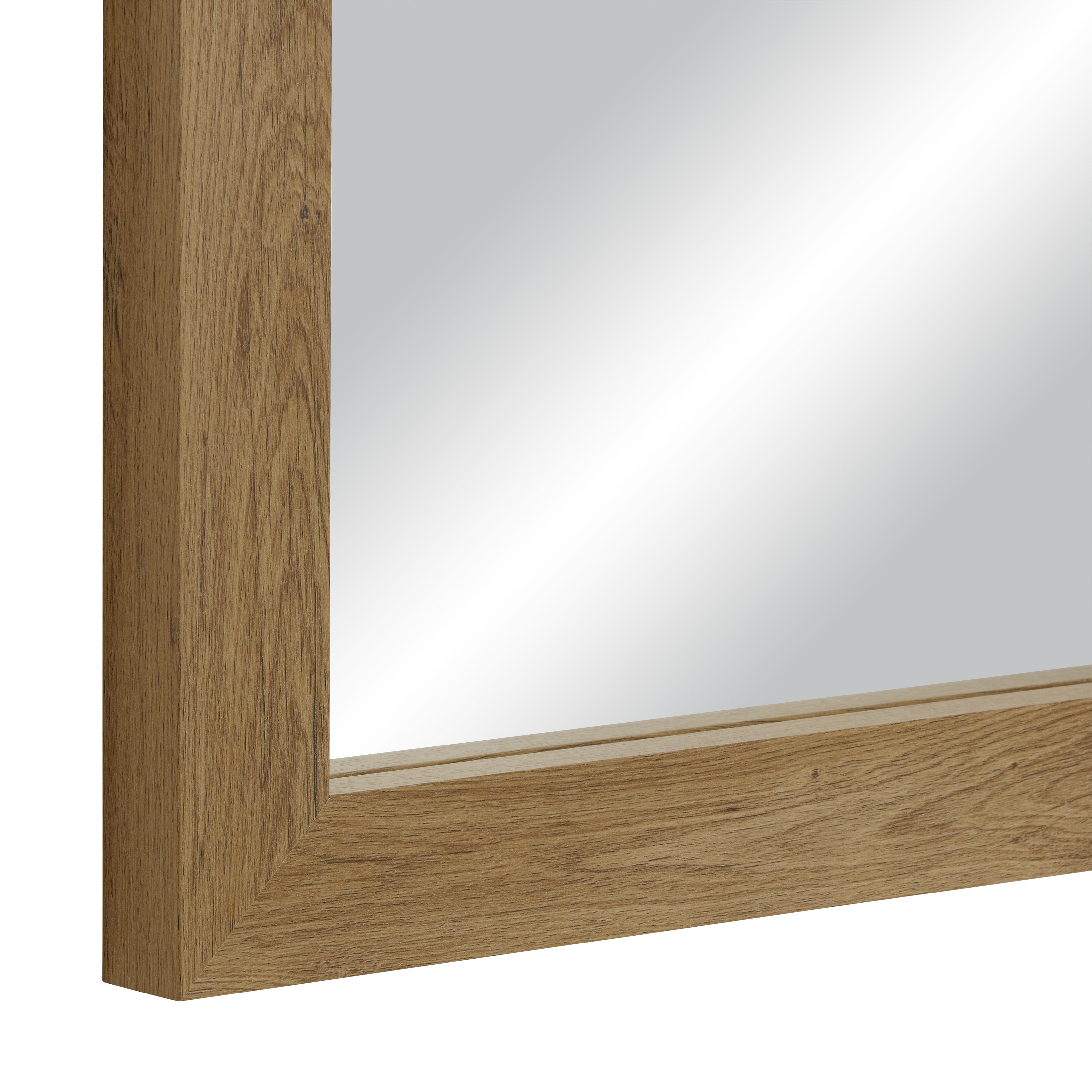 Stensko Ogledalo Tina -Sb- - barve hrasta, Moderno, steklo/leseni material (62/82/3,5cm) - Modern Living