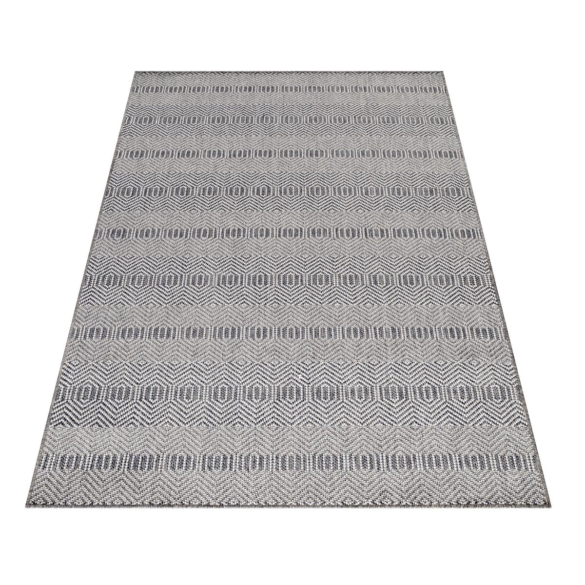 Flachwebeteppich Aruba Grau ca. 240x340cm - Grau, Design, Textil (240/340cm) - Novel