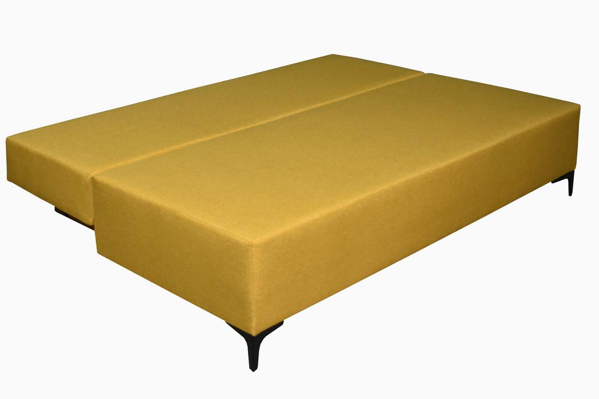 Canapea extensibila LONDON - galben muștar, Modern, lemn/metal (198/90/101cm) - Modern Living