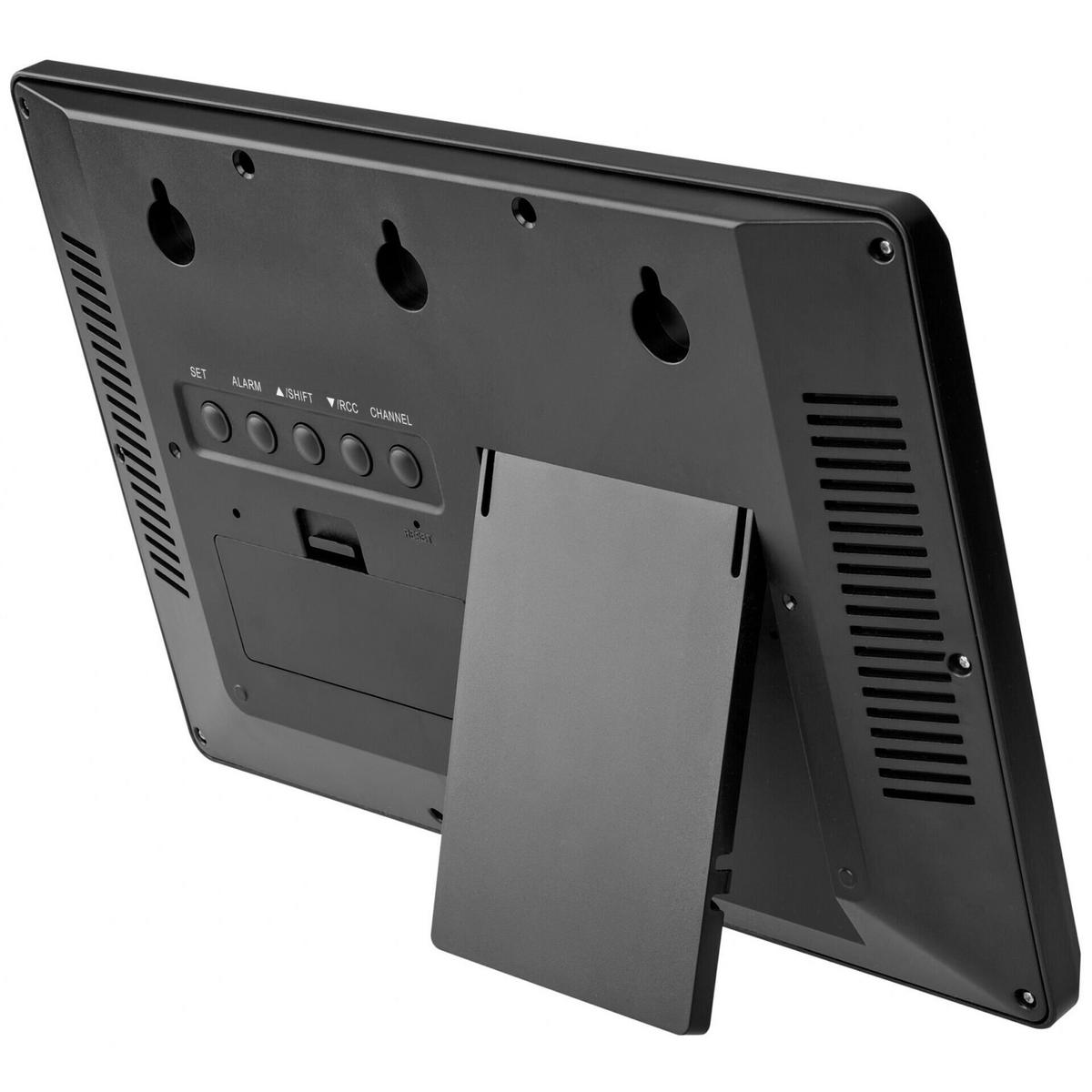 Funkuhr Digital Schwarz - Schwarz, Basics, Keramik (84/36/23,5cm)