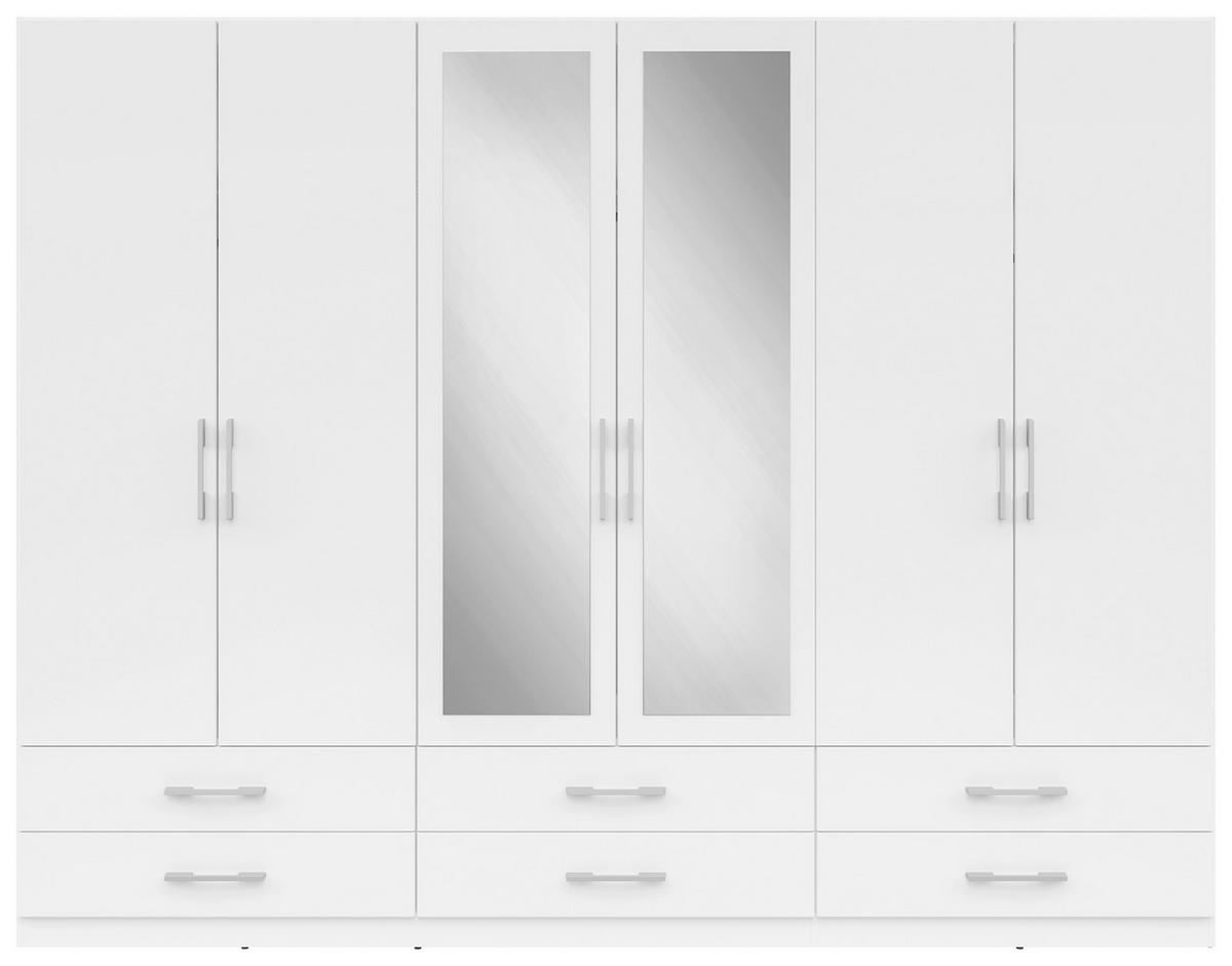 Șifonier HERFORD - alb, Modern, sticlă/material pe bază de lemn (270/210/54cm)