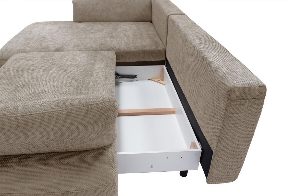 Kutna Garnitura Madison - svijetlo smeđa/crna, Moderno (186/92/284cm) - Modern Living