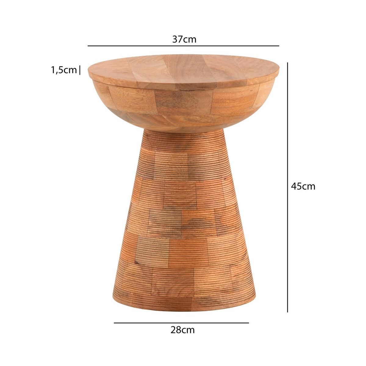 BEISTELLTISCH BEISTELLTISCH MANGO - Braun, Design, Holz (37/37/45cm) - Livetastic
