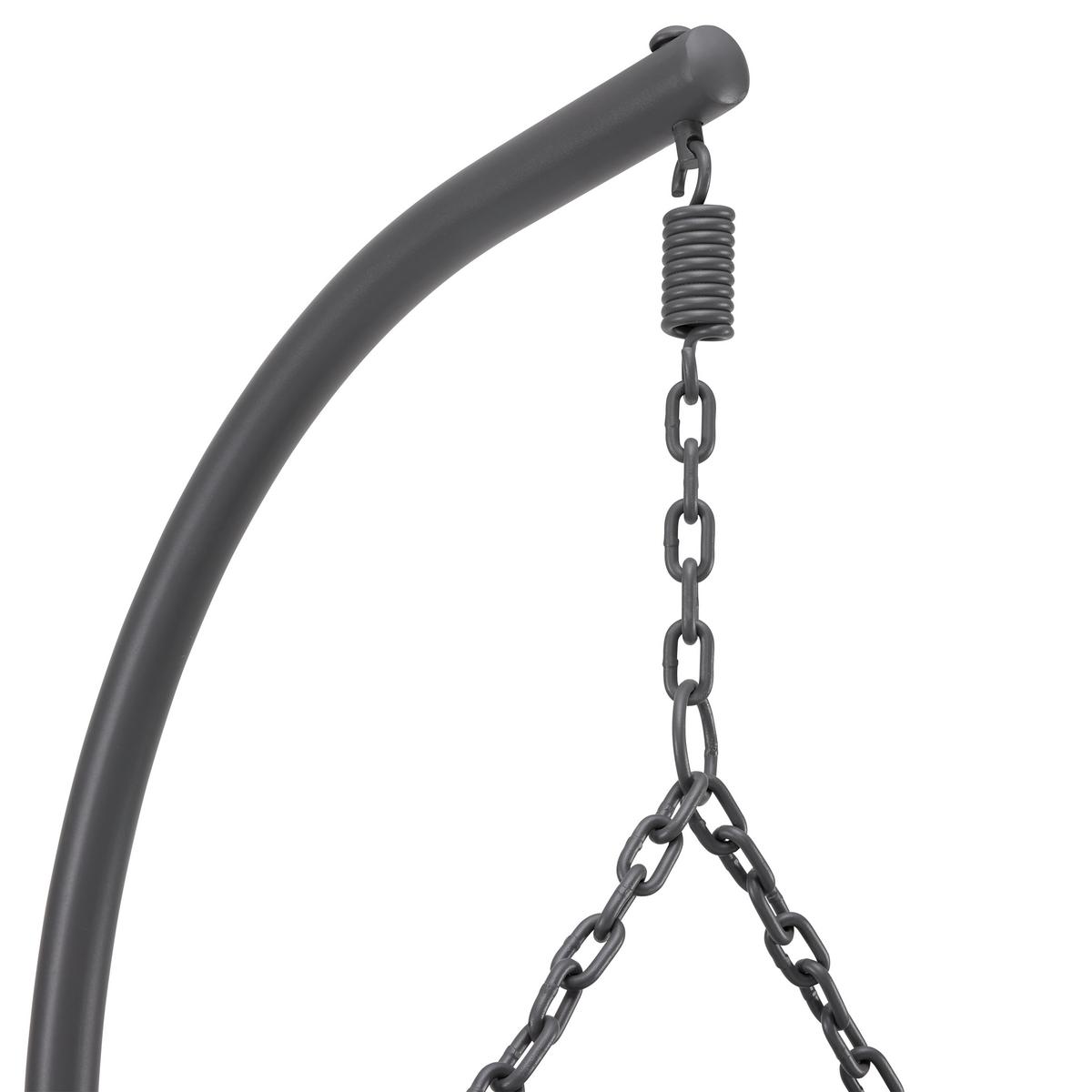 Hängesessel Enea Grau Metall/Kunststoff/Outdoorstoff - Grau, MODERN, Kunststoff/Textil (133/205/120cm) - Bessagi Garden