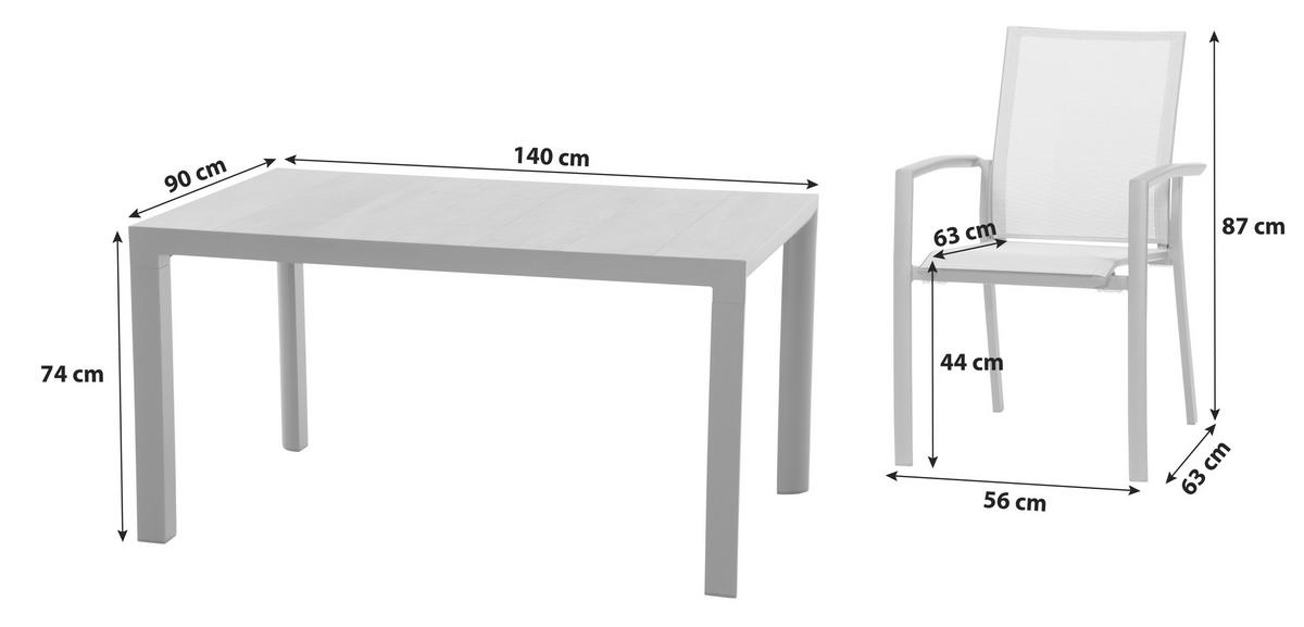 Loungegarnitur 7-tlg Velia Metall/Textil/Keramik - Anthrazit/Schwarz, KONVENTIONELL, Keramik/Textil - Siena Garden
