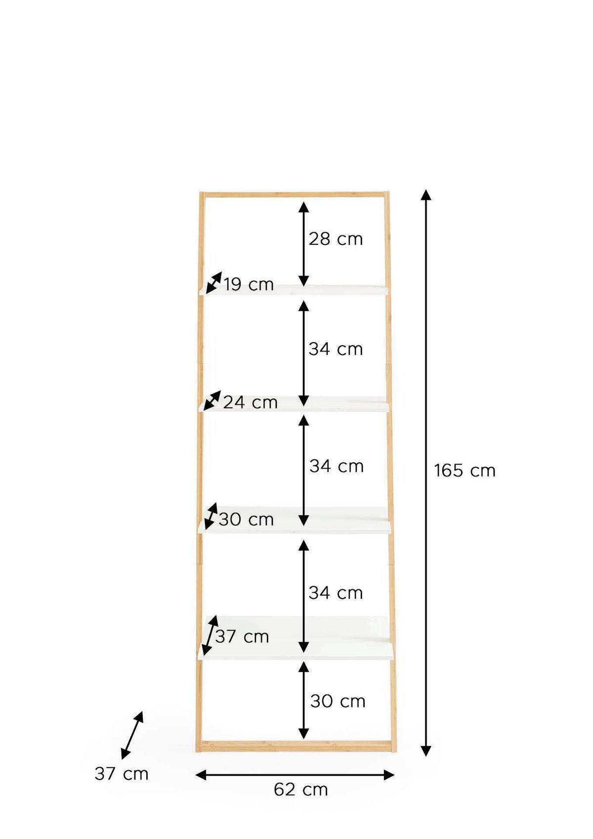 STANDREGAL KLEINMÖBEL - Weiss/Eichefarben, Design, Holzwerkstoff (61,3/164/36,5cm) - MID.YOU