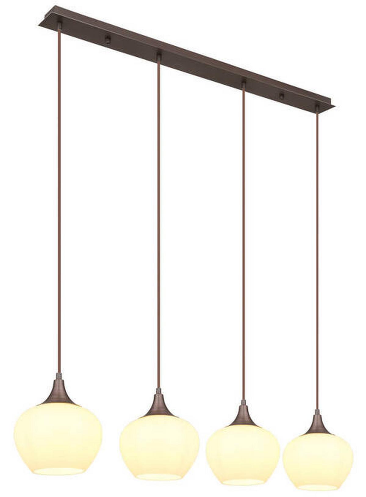 Viseča Svetilka 15548-4hc Maxy - črna/opal, Konvencionalno, kovina/steklo (100/18/120cm) - Globo