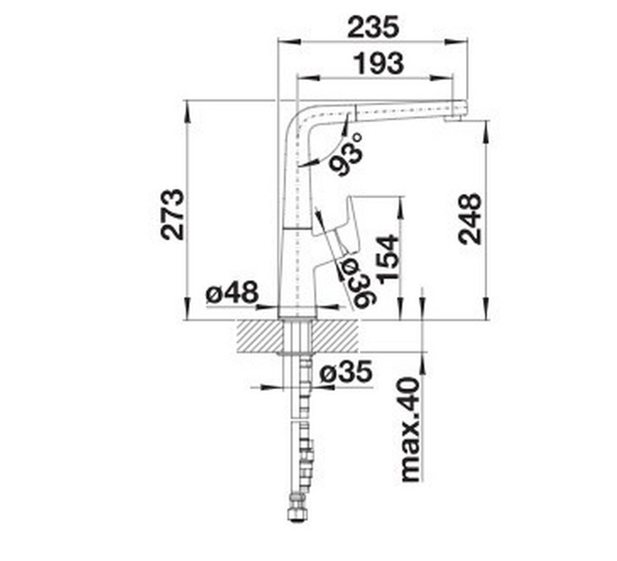 Küchenarmatur 526170 Schwarz - Schwarz, Trend (27,3cm) - Blanco