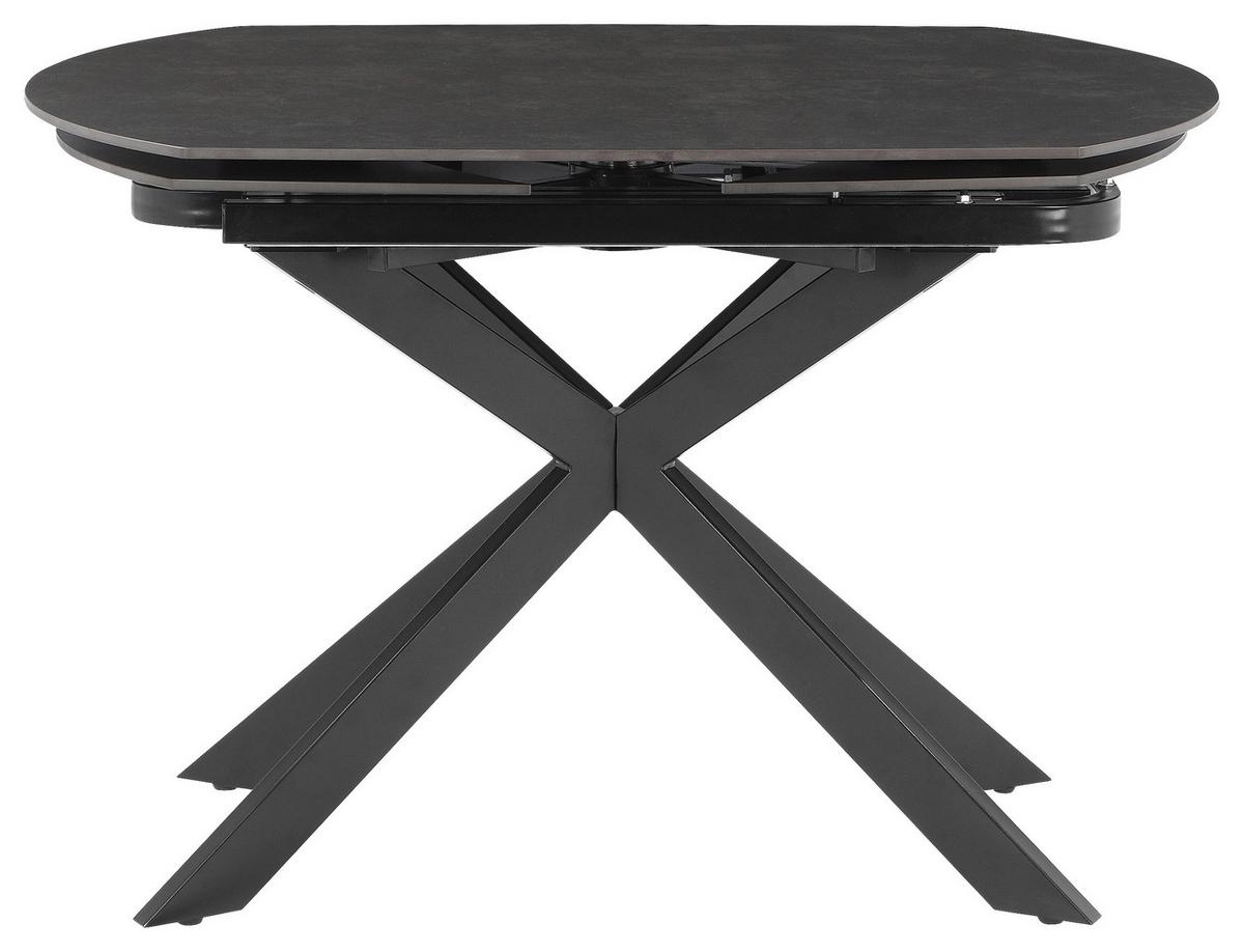 Raztegljiva Miza Senna, Temno Siva, 120-180x90 - siva/črna, Moderno, kamen/kovina (120-180/90/75.5-79cm) - P & B