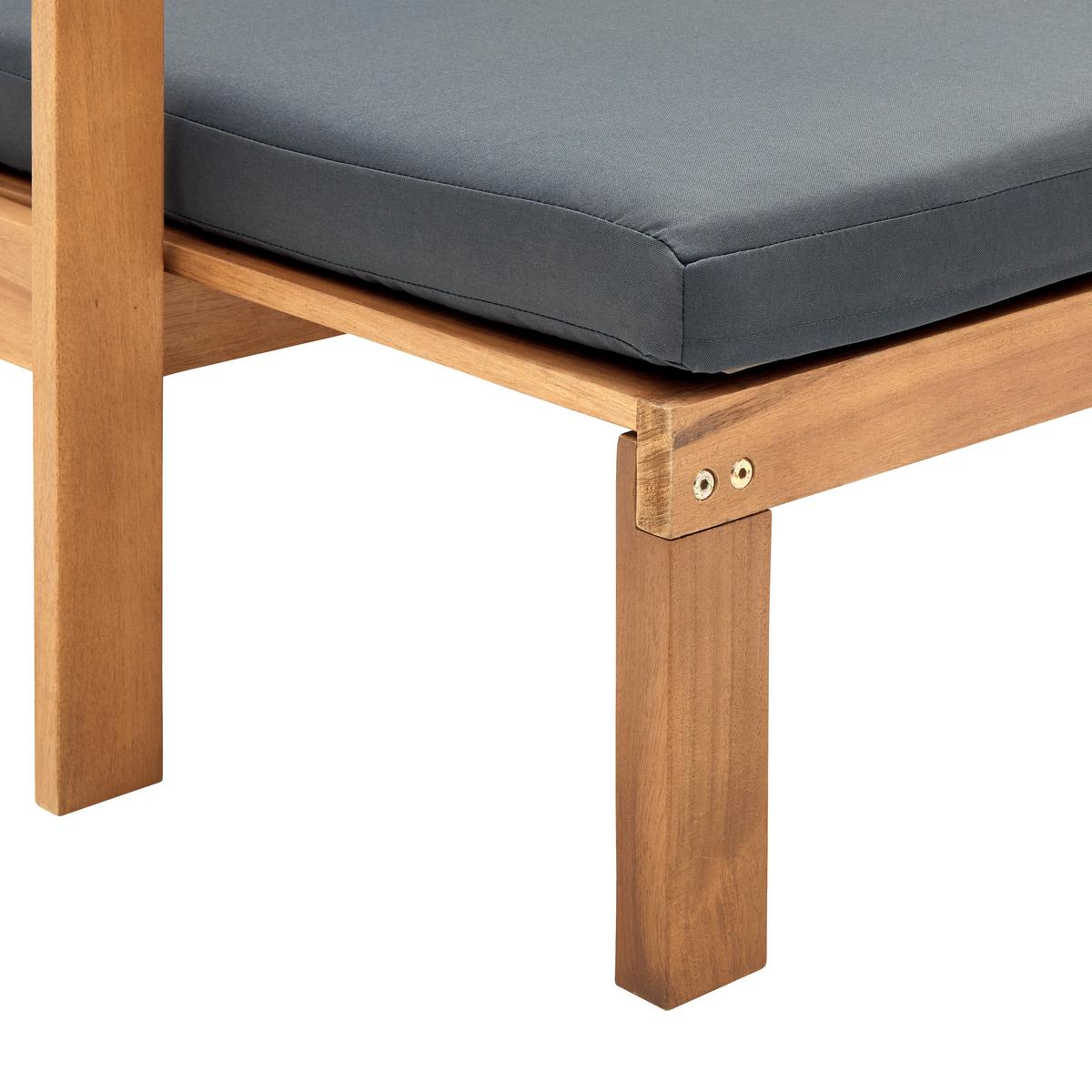 Vrtni Ležalnik Postelja Pia - temno siva, Moderno, tekstil/les (130/75/80-130cm) - Bessagi Garden