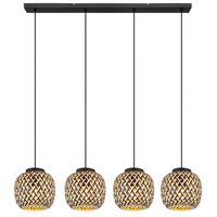 Hängeleuchte Colly Naturfarben max. 15 Watt - Schwarz/Naturfarben, Natur, Naturmaterialien/Kunststoff (100/20/120cm) - Globo