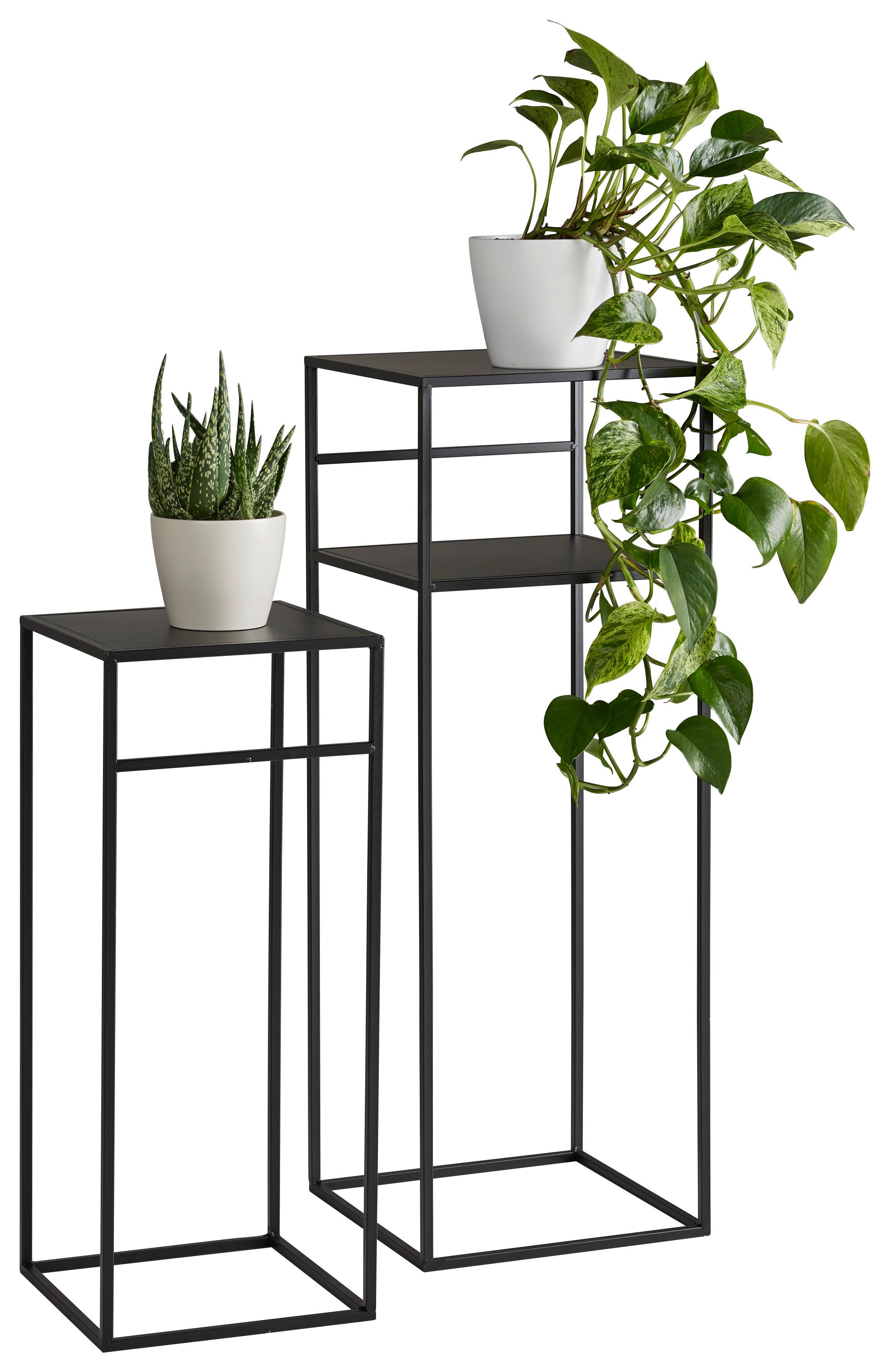 Blumentisch in Schwarz - Schwarz, Modern, Metall (30/26/85/63/30/26cm) - Mömax