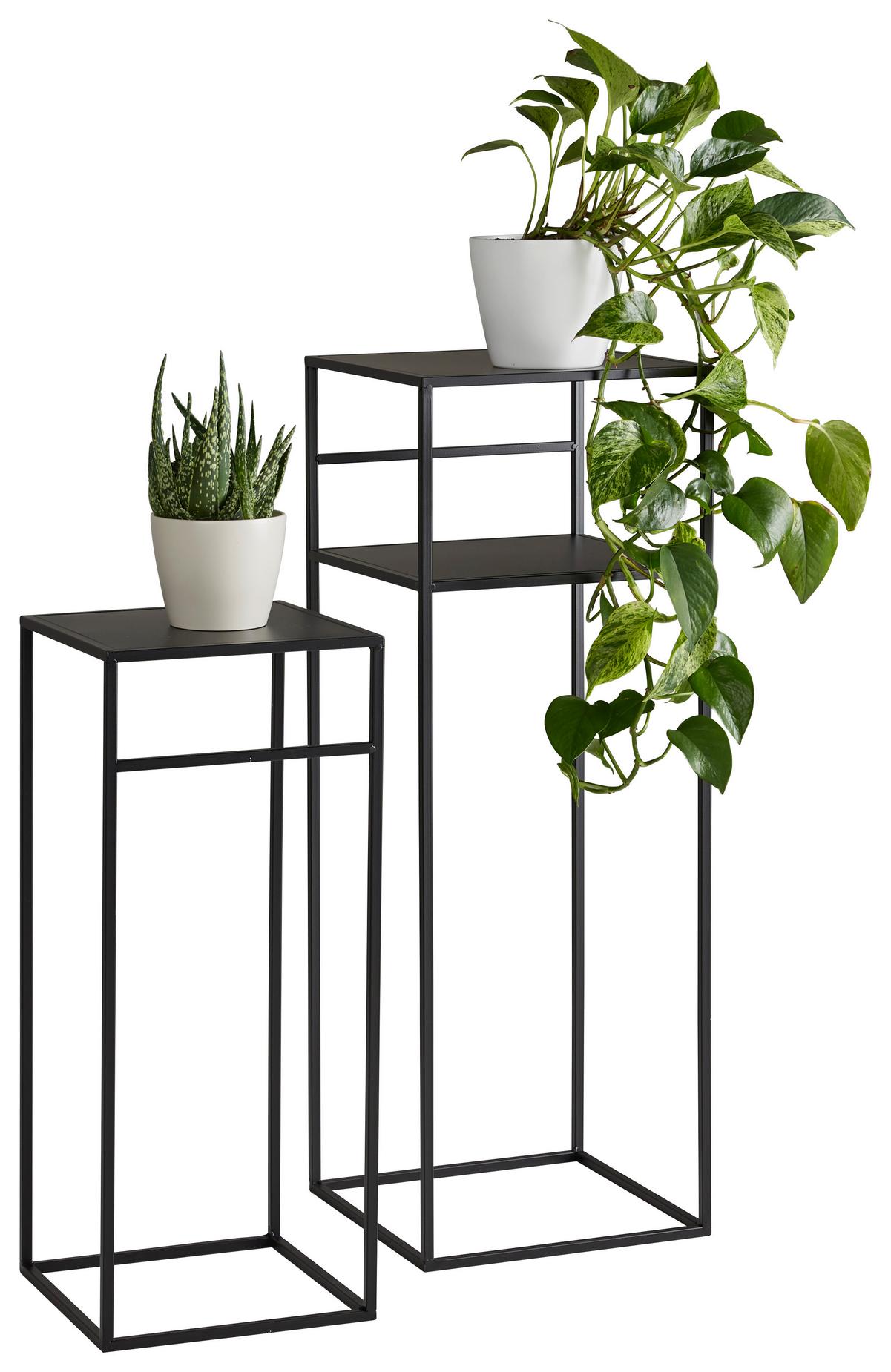 Blumentisch in Schwarz - Schwarz, Modern, Metall (30/26/85/63/30/26cm) - Mömax