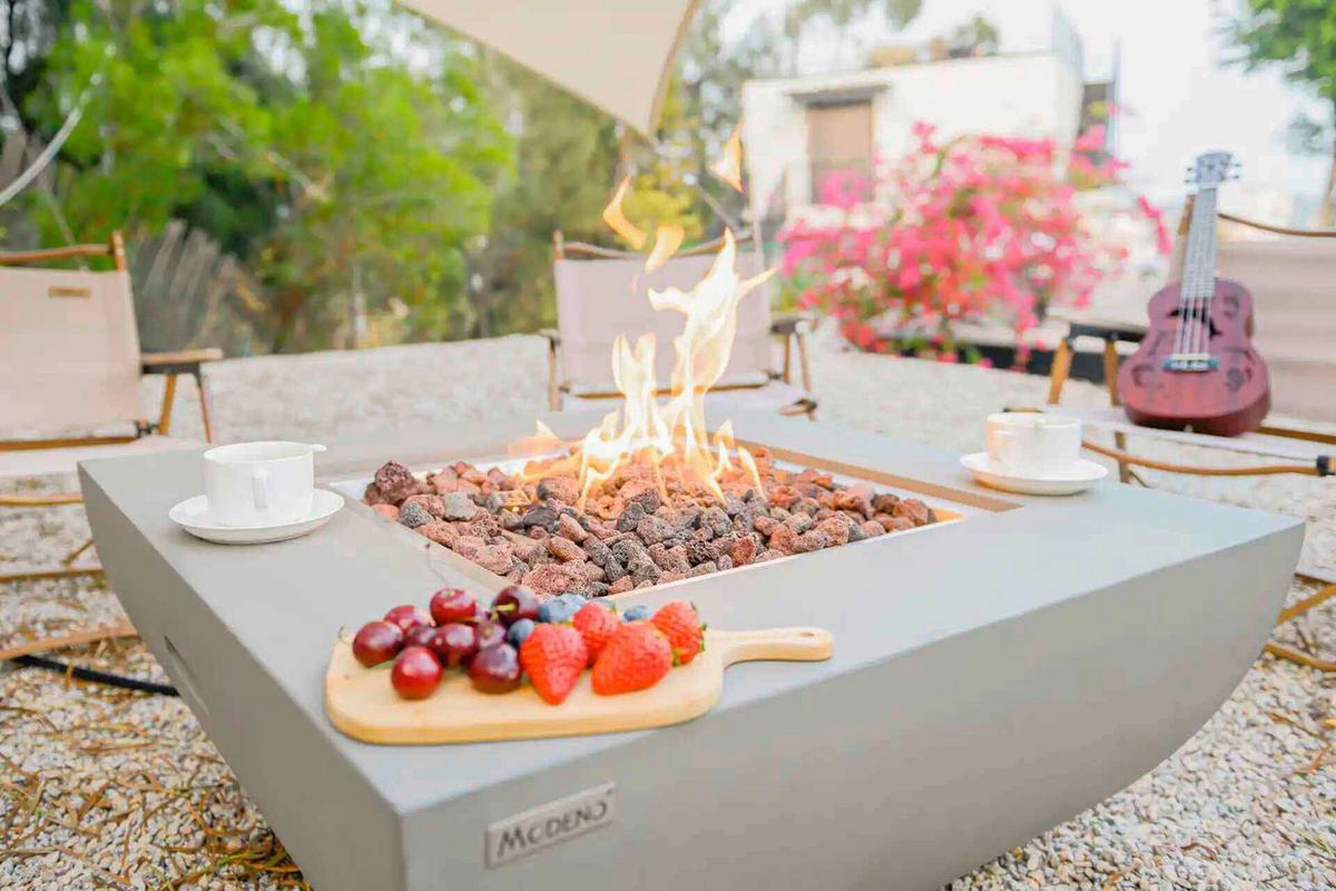 Feuerstelle Westport Hellgrau - Hellgrau, KONVENTIONELL, Stein/Metall (87/36/87cm) - Gardenson