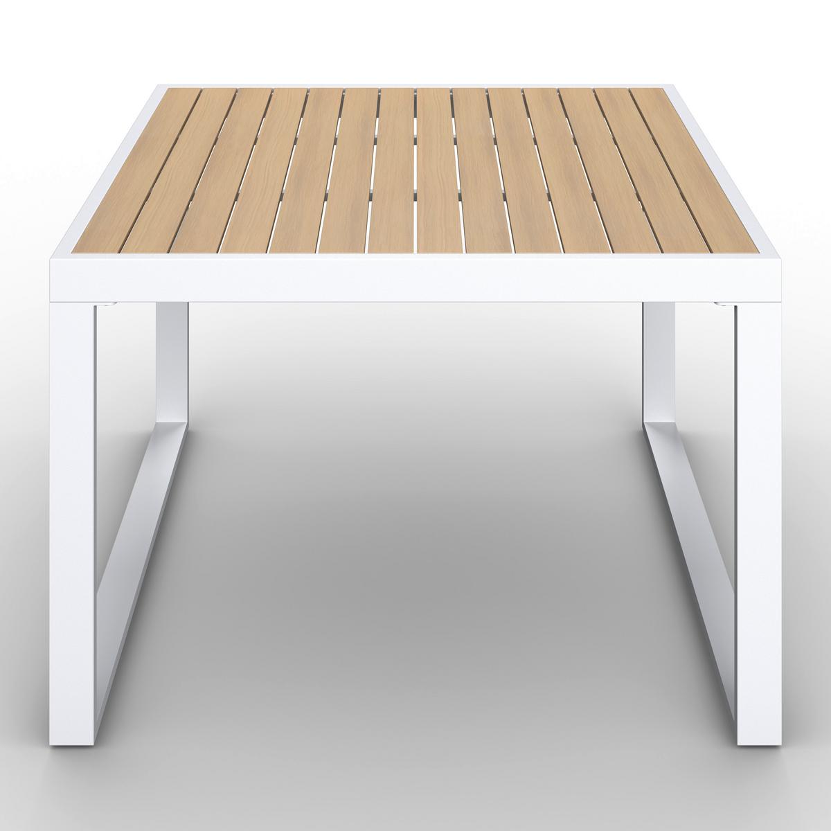 Dining-Loungeset Veneya Grau Outdoorstof/Metall/Polywood - Hellgrau/Naturfarben, MODERN, Kunststoff/Textil - Bessagi Garden