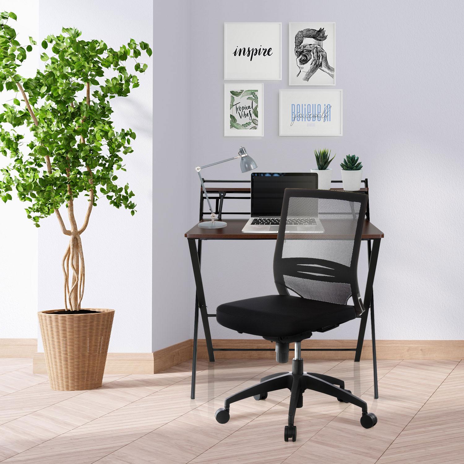 Drehstuhl Porto Eco Schwarz - Schwarz, MODERN, Kunststoff/Textil (49/108/44cm) - MID.YOU