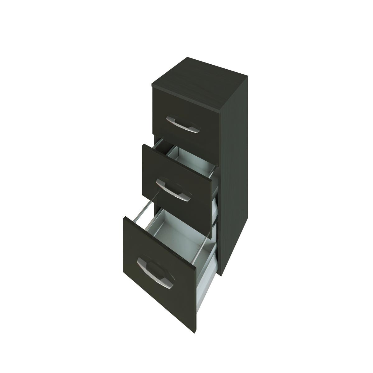 Unterschrank Florida in Grau/Graphitfarben - Chromfarben/Grau, MODERN, Holzwerkstoff/Metall (40/79/35cm)