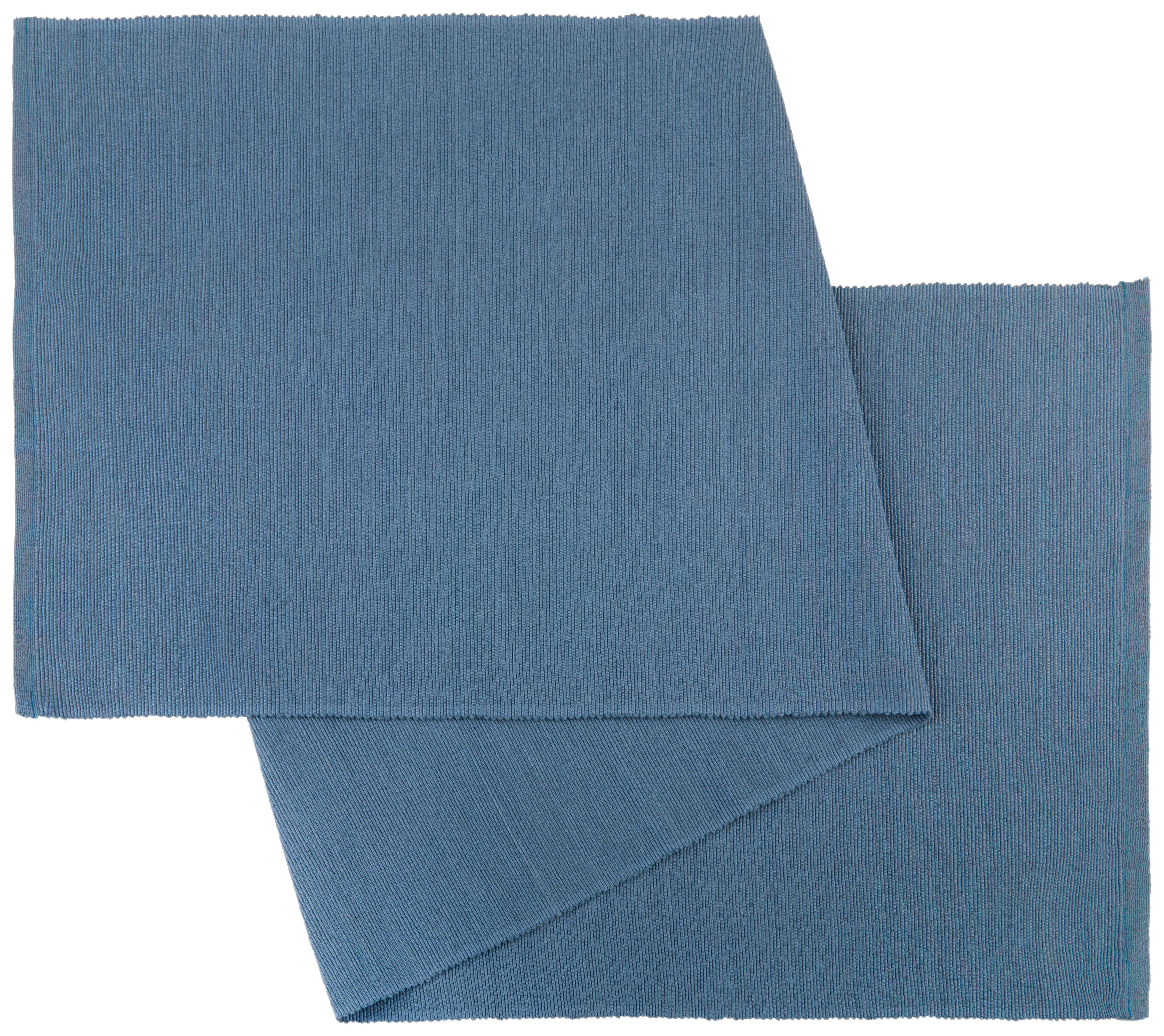 Tischläufer Maren in Stahlblau ca.40x150cm - Blau, Textil (40/150cm) - Modern Living