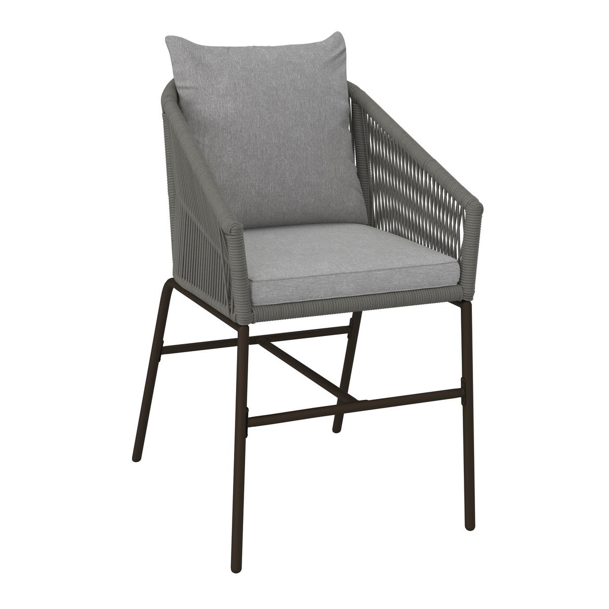 KOMPLET OGRODOWY GIOVANNA - kolor akacjowy/czarny, Modern, metal/tkanina (100/74cm) - Bessagi Garden