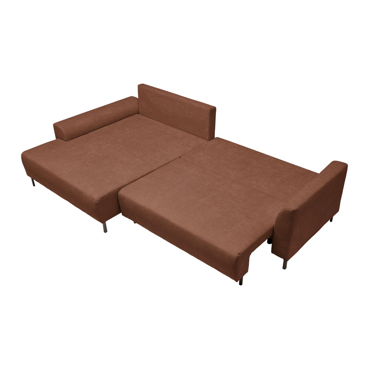 Ecksofa Integra Beige - Terracotta/Schwarz, Textil/Metall (170/81-93/294cm) - Mömax