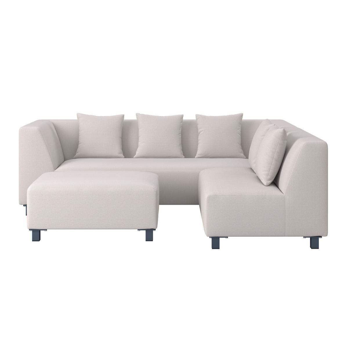 Loungegarnitur Andonia Hellgrau Textil/Metall - Hellgrau/Grau, Modern, Textil/Metall (227/72/85cm) - Bessagi Garden