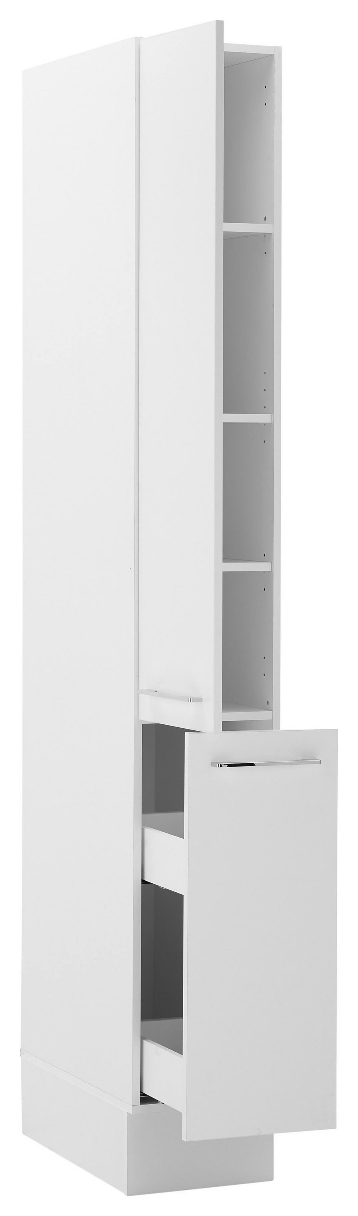 Apothekerschrank TURIN VS30, weiß - Chromfarben/Weiß, MODERN, Holzwerkstoff/Metall (30/211/57cm)