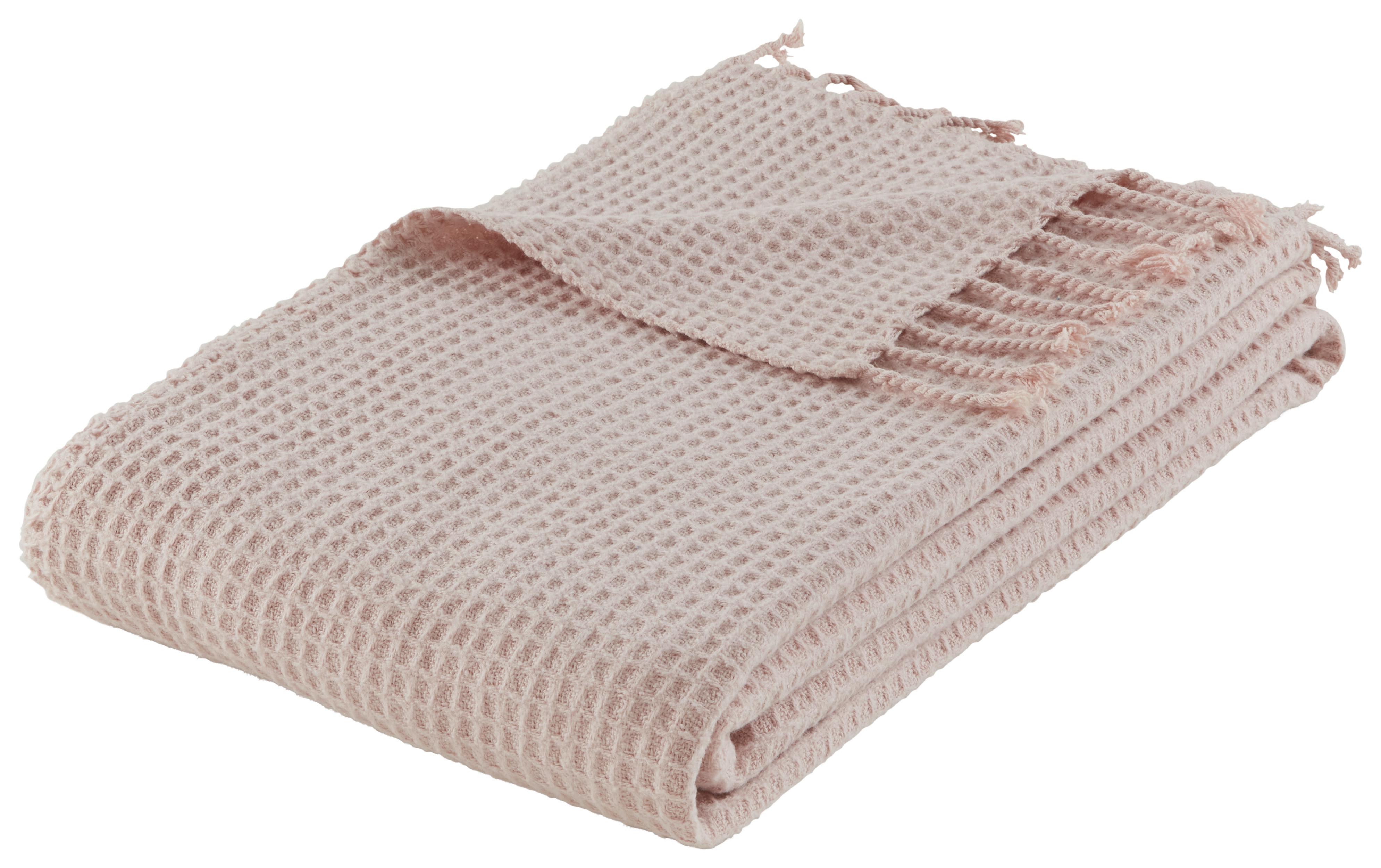 Decke Alice in Rosa ca. 150x180cm - Rosa, ROMANTIK / LANDHAUS, Textil (150/180cm) - Zandiara