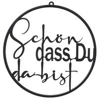 Dekoschild Willkommen II in Schwarz - Schwarz, Basics, Metall (38/40/1cm) - Modern Living