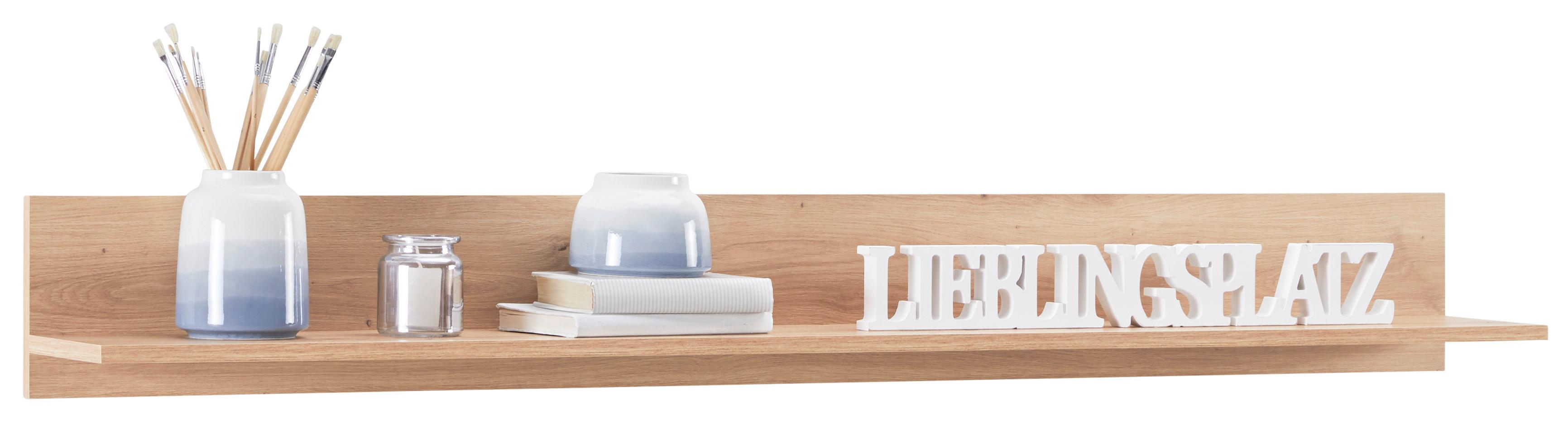 Zidna Polica Kashmir New - boje hrasta, Moderno, drvni materijal (155/20/20cm) - Modern Living