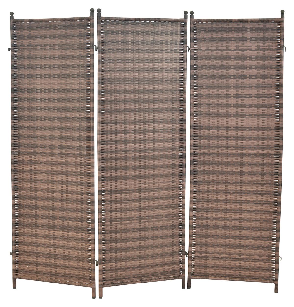 Paravent mit 3 Flügel ca. 183x183 cm Cognac - Cognac, MODERN, Metall (183/183cm) - Gardenson