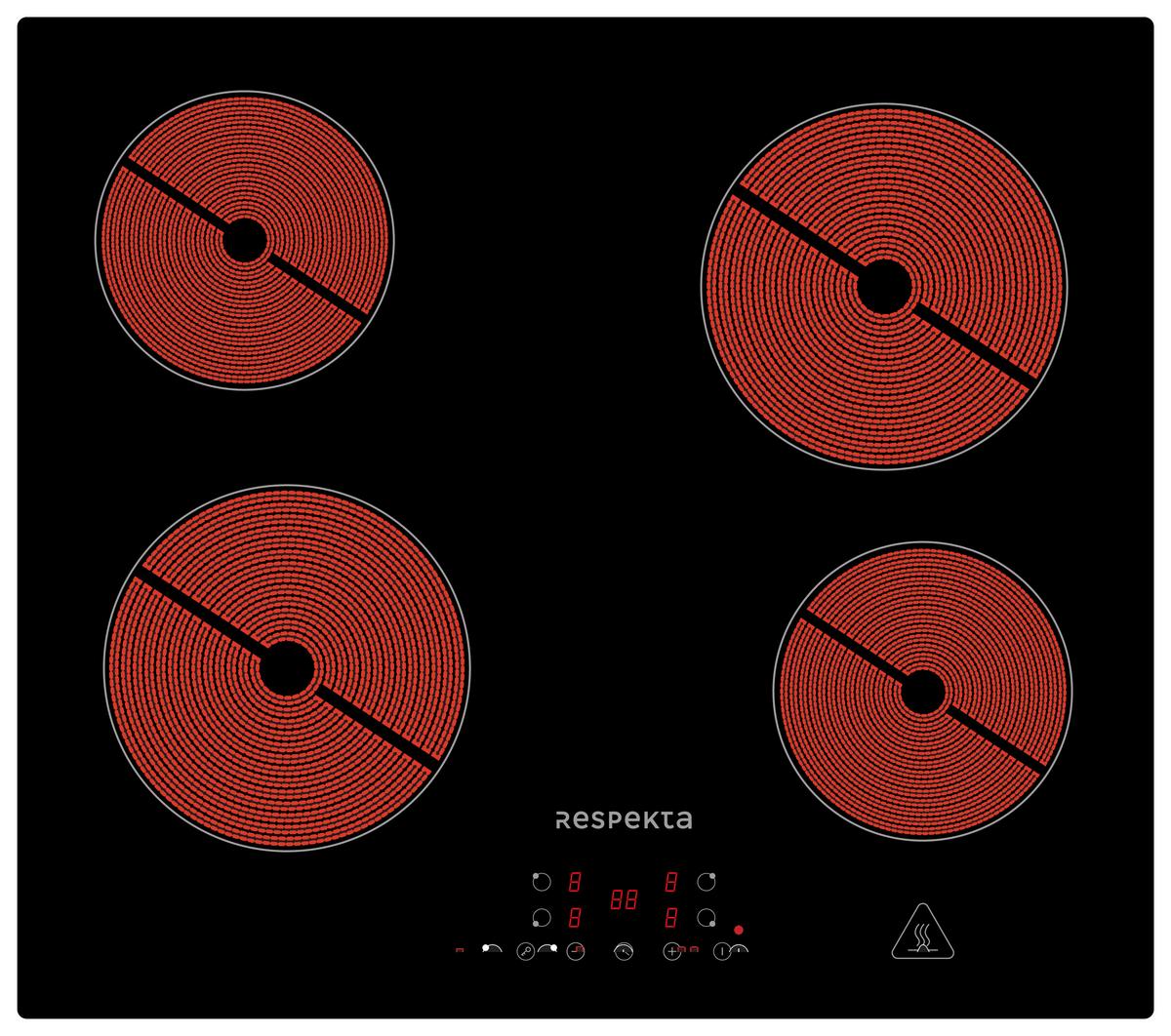 Backofenset ASET004400 ca. 59,5/59,5/56,5 cm Schwarz - Schwarz, Trend, Glas/Metall (59,5/59,5/56,5cm) - Respekta