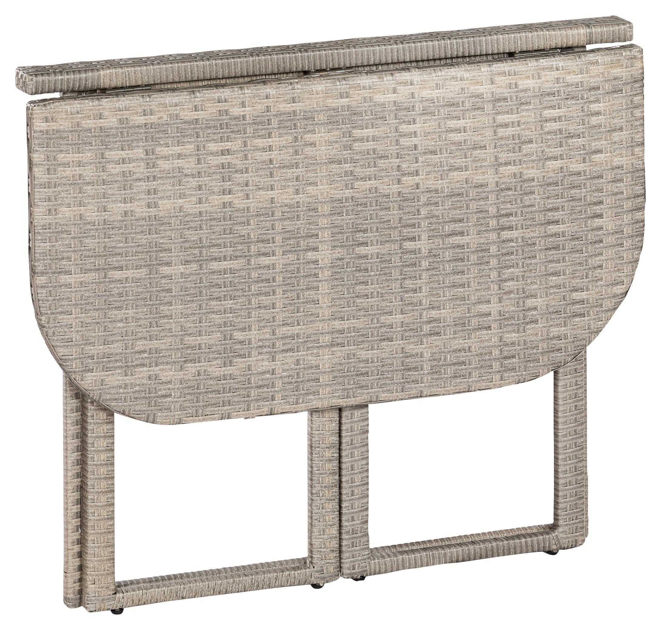 Gartentisch klappbar Metall/Kunststoff L: 90 cm - Naturfarben, KONVENTIONELL, Kunststoff/Metall (90/50/75cm) - Gardenson