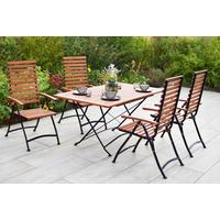 Vrtna Garnitura Eucalyptus, 5-Delna - črna/naravne barve, Konvencionalno, kovina/les - Gardenson