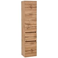 Hochschrank ''Pienza'', Eiche Wotan - Eiche Wotan/Silberfarben, MODERN, Holzwerkstoff/Kunststoff (40/180/35cm) - Held