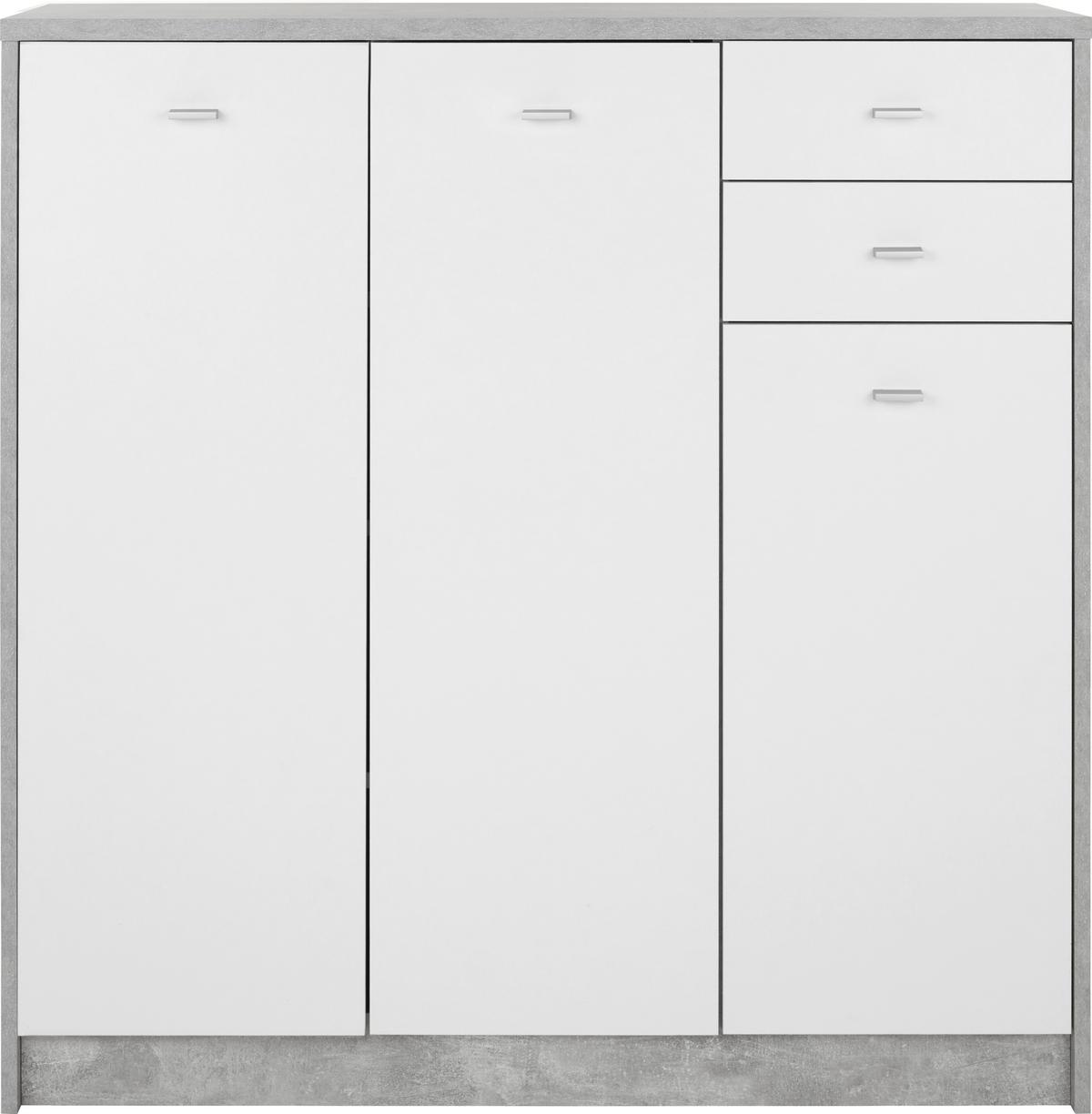 Komoda 4-you New, Siva, Bela - barve kroma/siva, Moderno, umetna masa/leseni material (109,1/111,4/34,6cm) - Mömax
