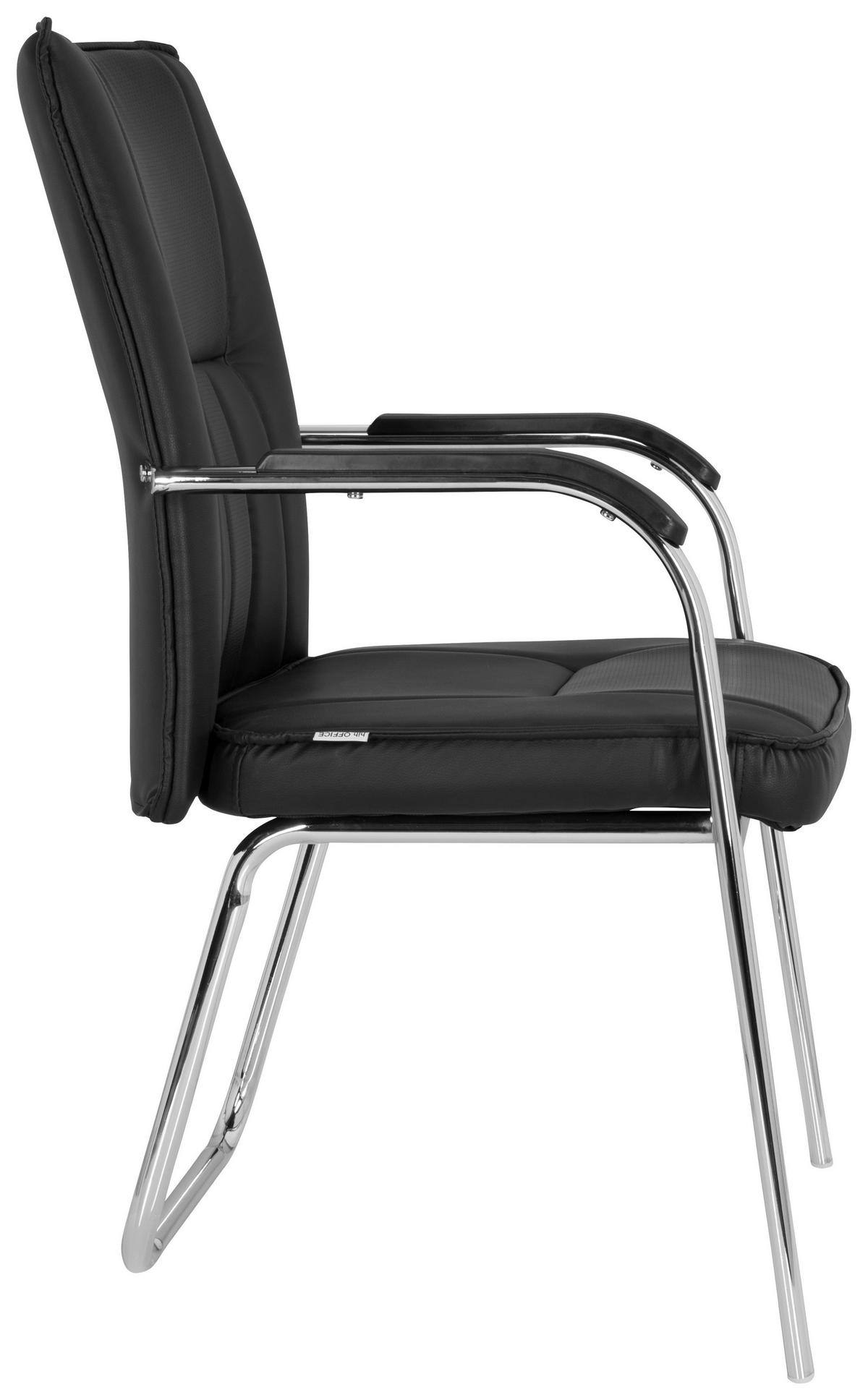 Konferenčni Stol Banda V, Črna - barve kroma/črna, Moderno, kovina/tekstil (55/94/44cm) - MID.YOU