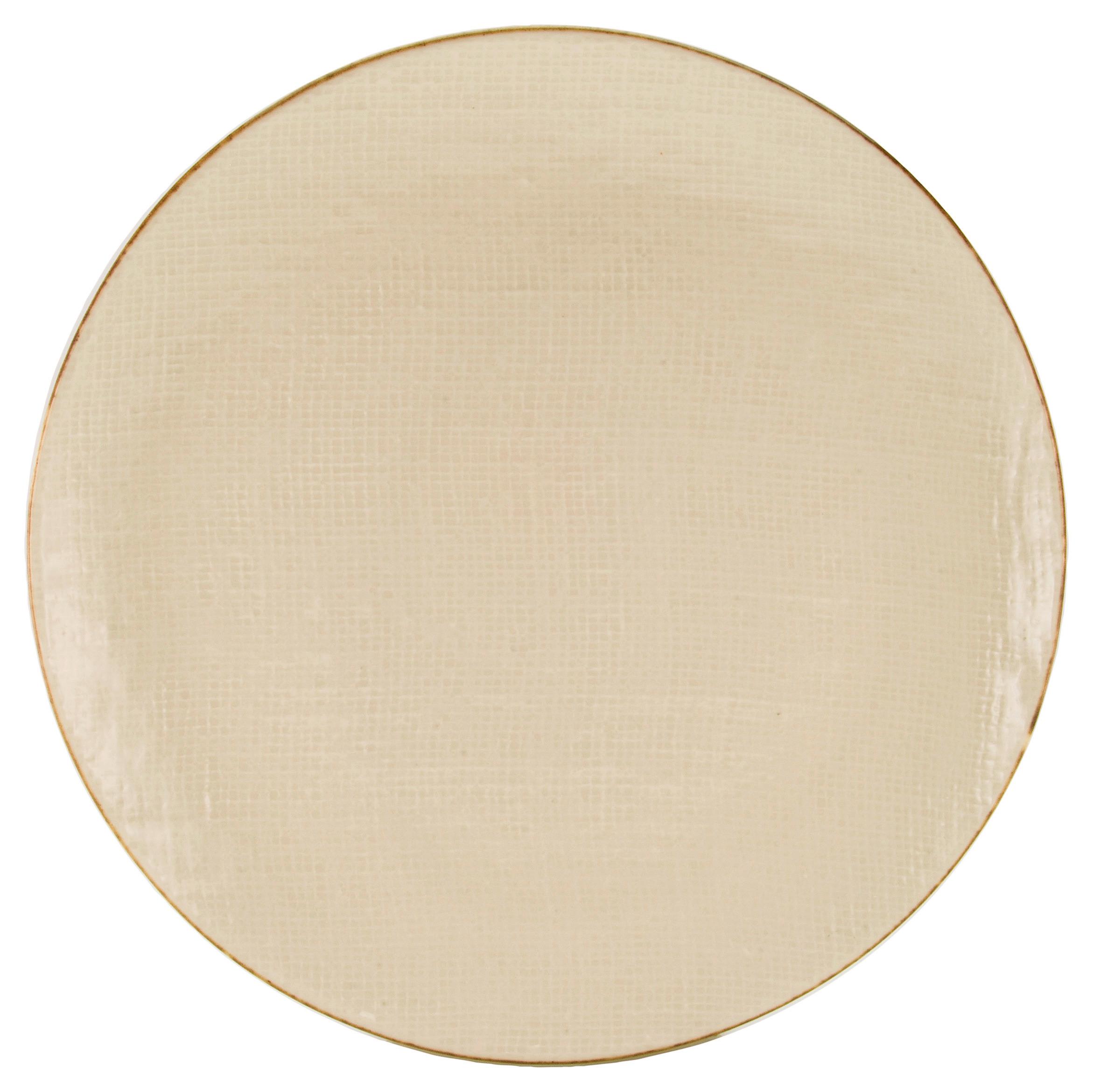 Speiseteller Canvas aus Steingut Ø ca. 28cm - Creme/Weiß, Keramik (28/28/3cm) - Premium Living