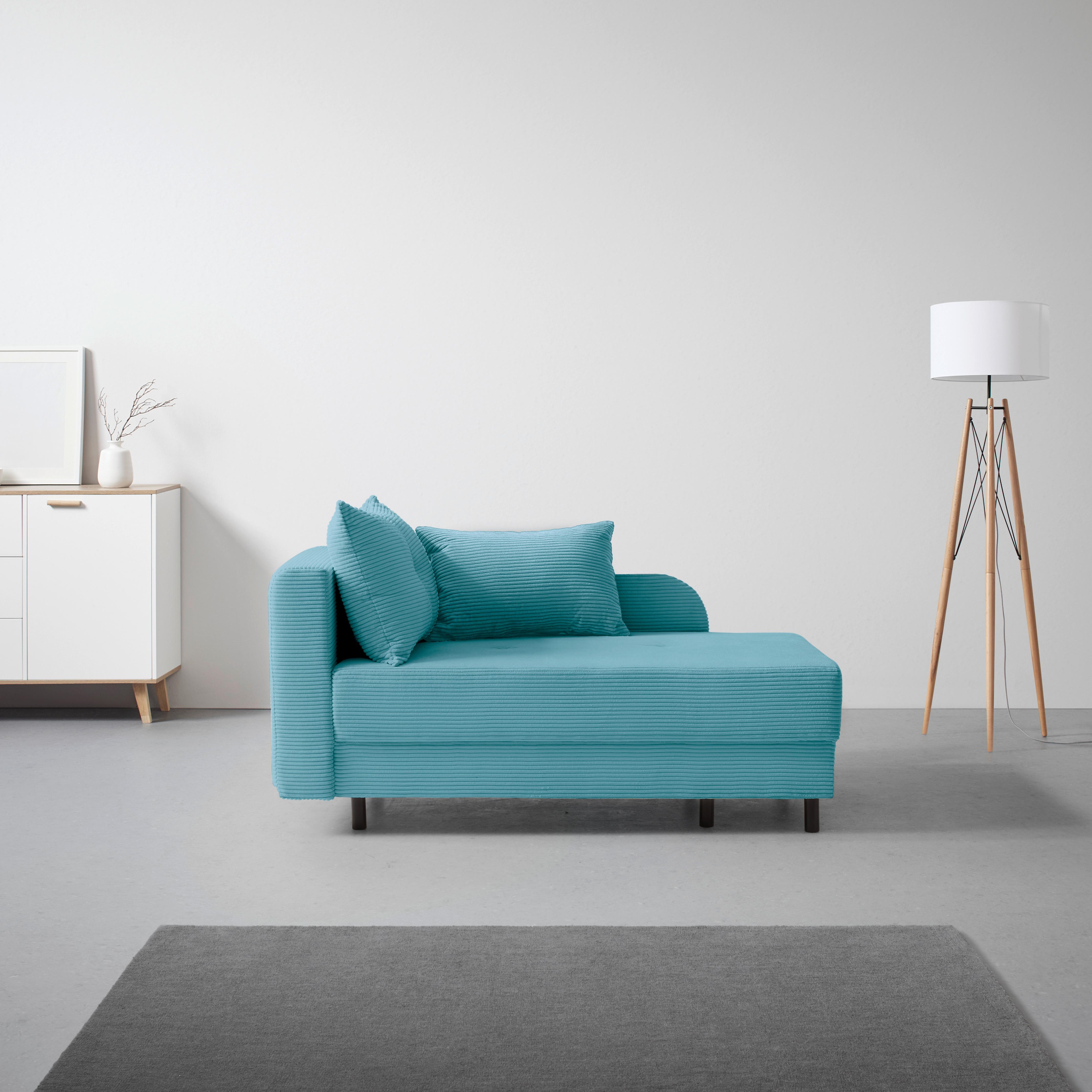 Liege Nova Petrol - Petrol/Schwarz, MODERN, Holz/Textil (85/62/145cm) - Mömax