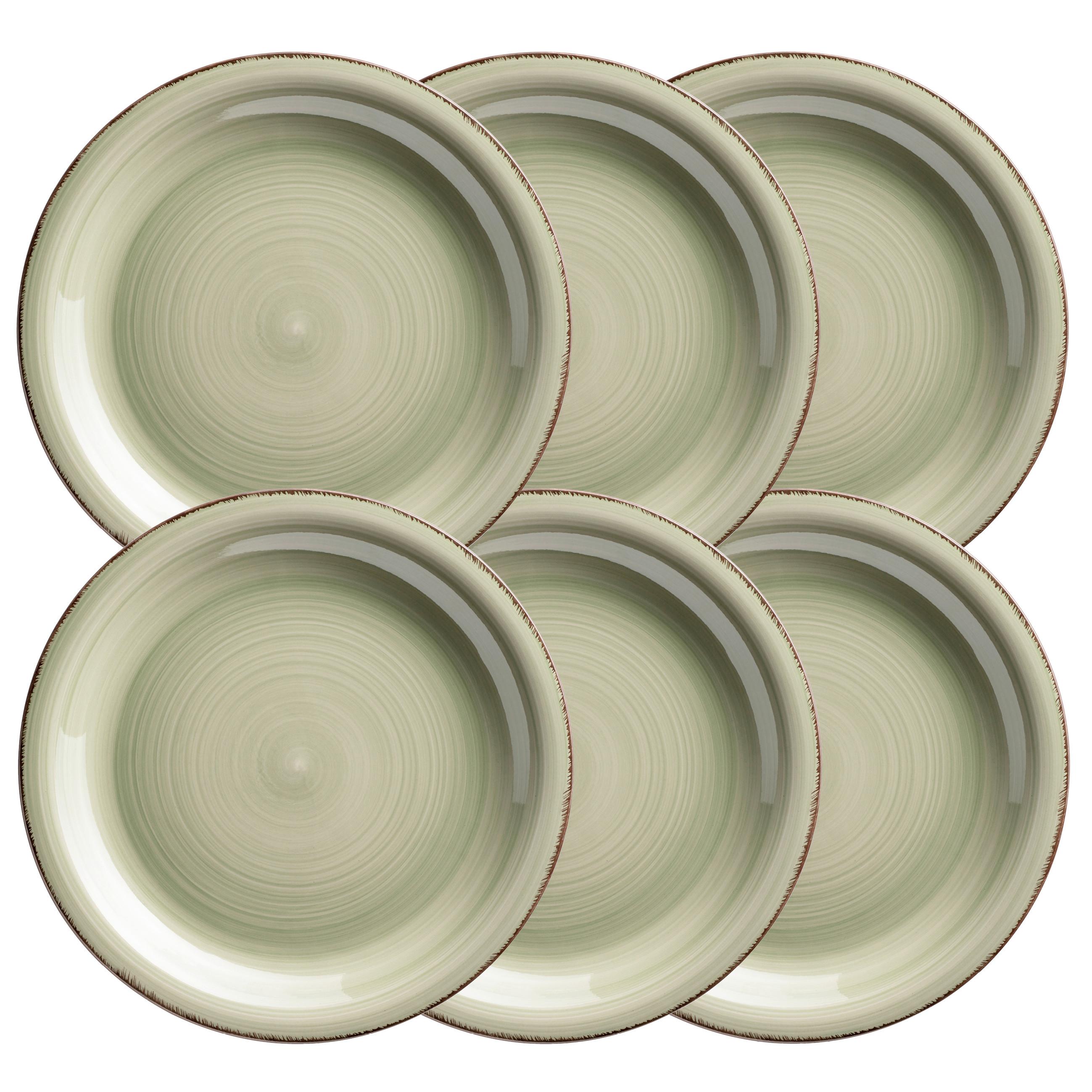 SET D'ASSIETTES PLATES 935338 LUMACA TELLERSET - vert olive, Basics, céramique (27/3cm) - Mäser