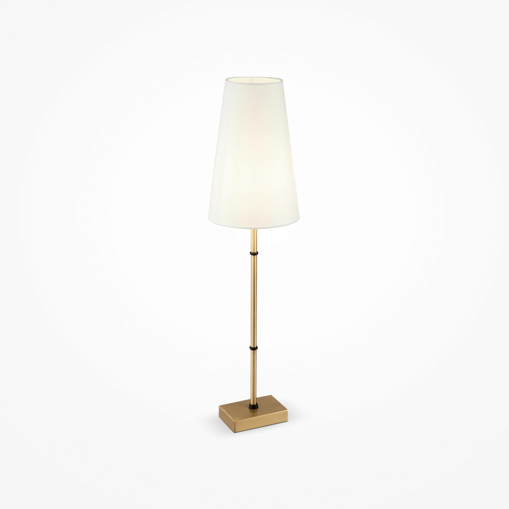 Tischleuchte Zaragoza Messingfarben max. 40 Watt - Messingfarben/Weiß, Trend, Kunststoff/Textil (16.5/60/16.5cm) - MAYTONI