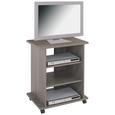 Médiaállvány Jürgen 2 - Sötétbarna, modern, Műanyag/Fa (65/76/40cm)