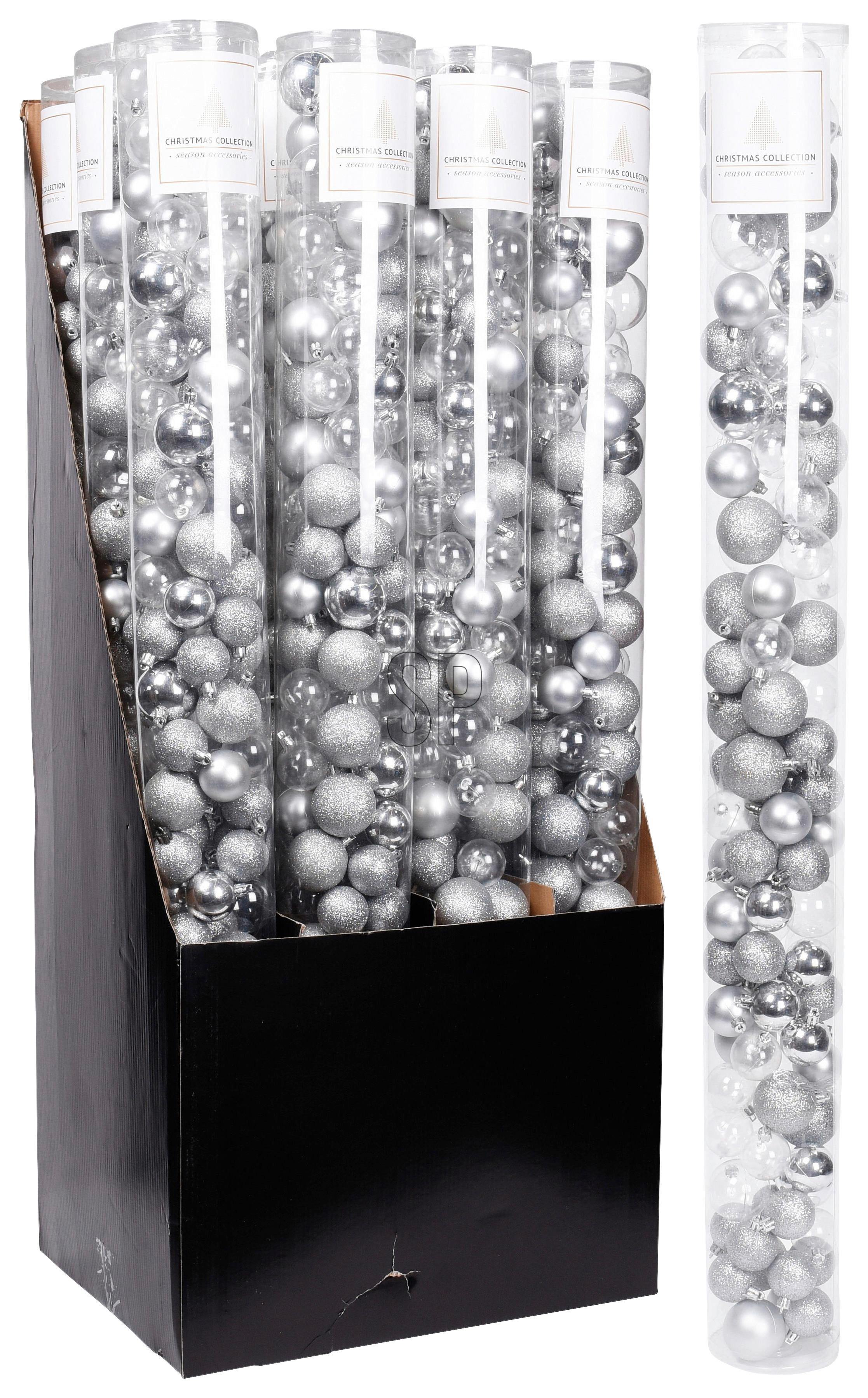 Christbaumkugel-Set PINKY - Silberfarben, Kunststoff (95/10,5/10,5cm)