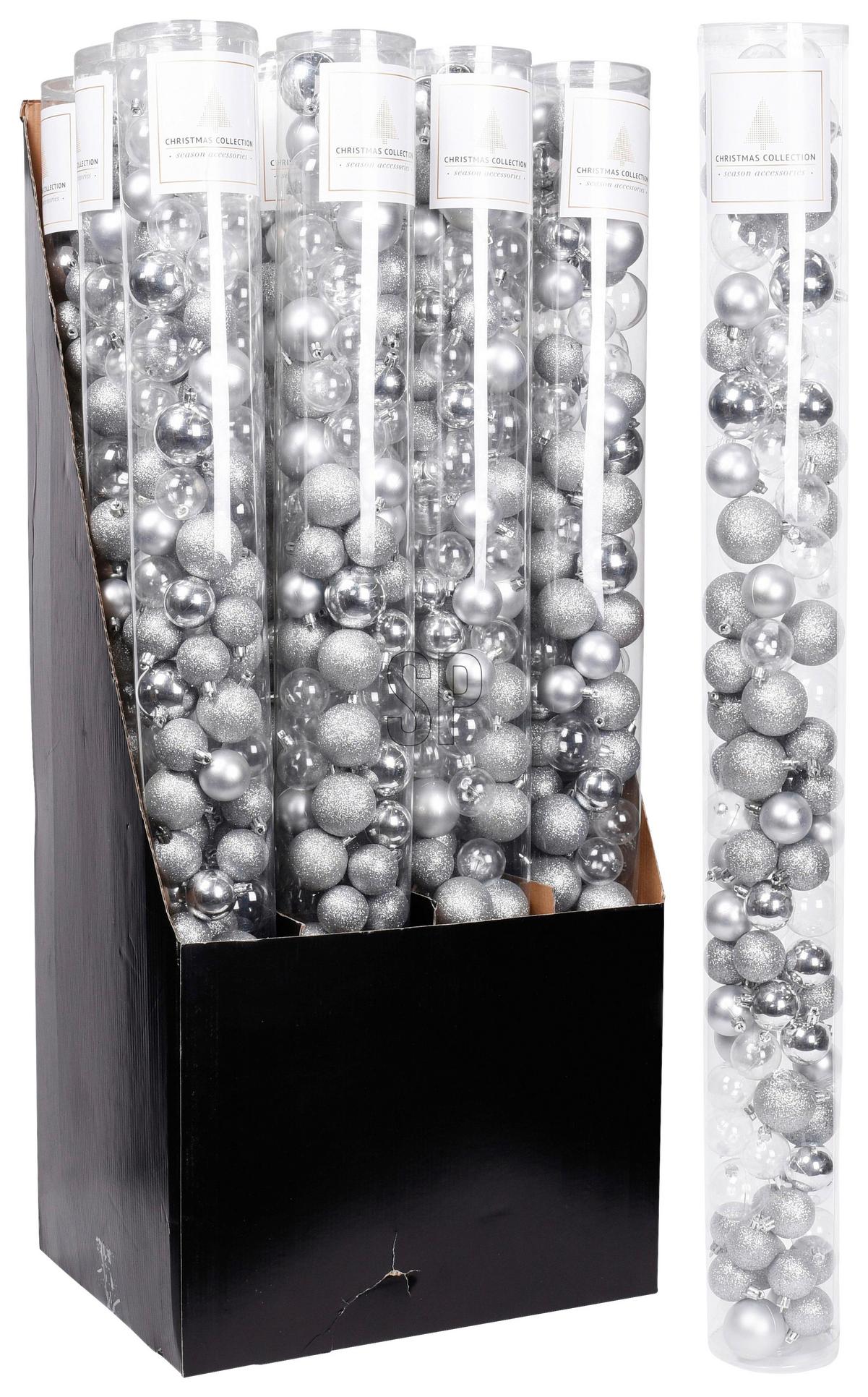Christbaumkugel-Set PINKY - Silberfarben, Kunststoff (95/10,5/10,5cm)