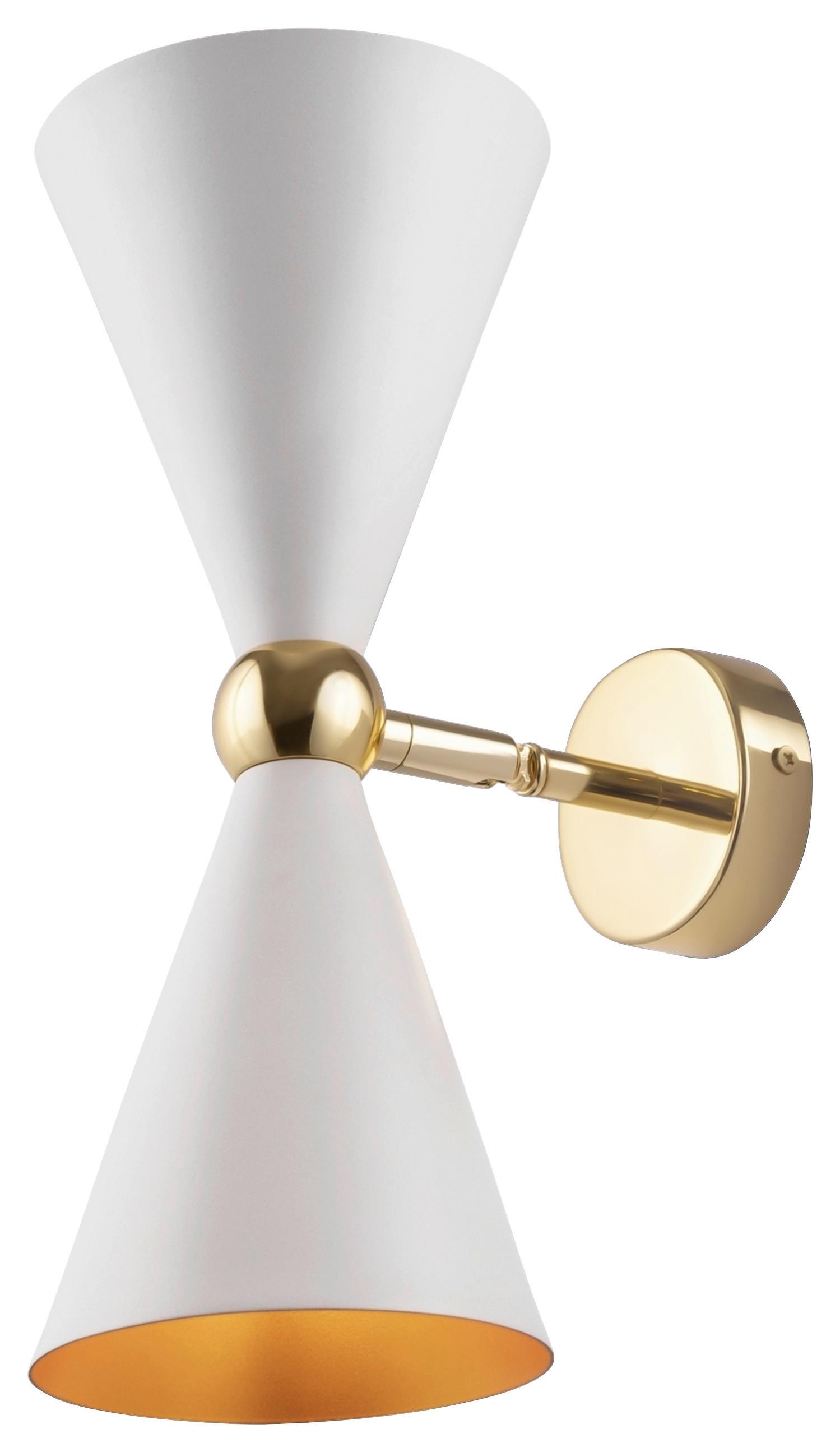 Wandleuchte Vesper Weiß/Goldfarben max. 40 Watt - Goldfarben/Weiß, Basics, Metall (18/32/32cm) - MAYTONI